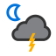 Patchy light rain with thunder